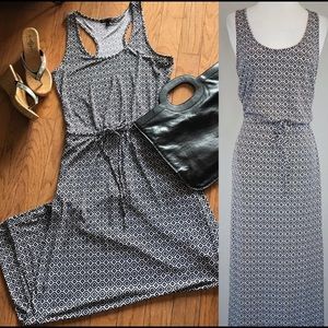 Banana Republic Racerback Maxi Dress black and white
